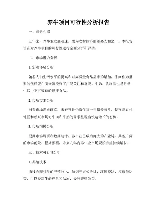 养牛项目可行性分析报告