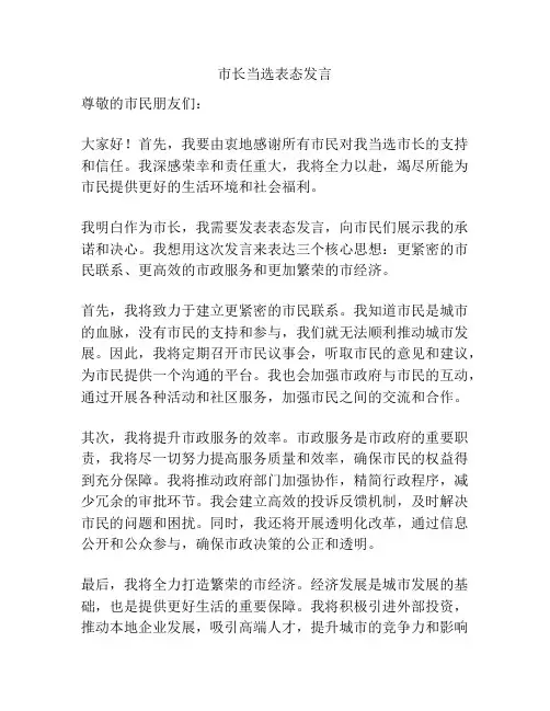 市长当选表态发言