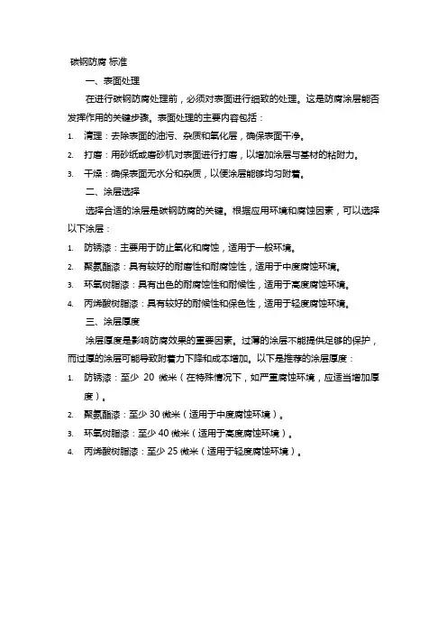 碳钢防腐 标准