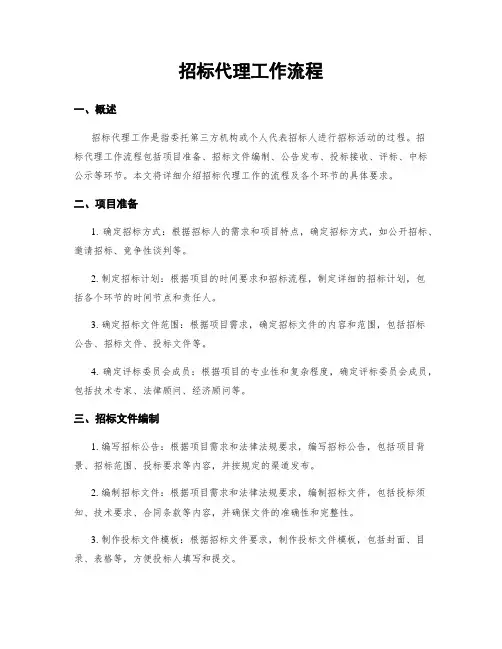 招标代理工作流程