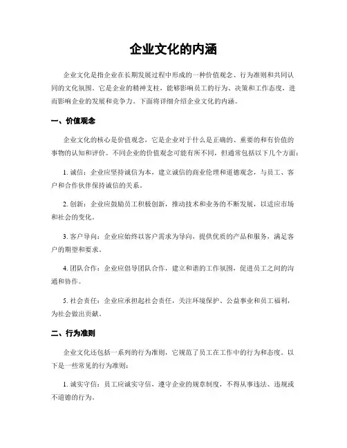 企业文化的内涵