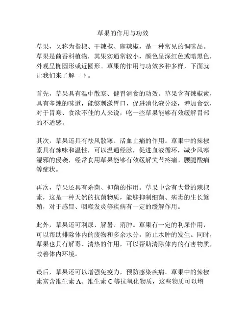 草果的作用与功效