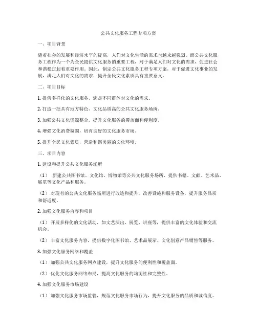 公共文化服务工程专项方案