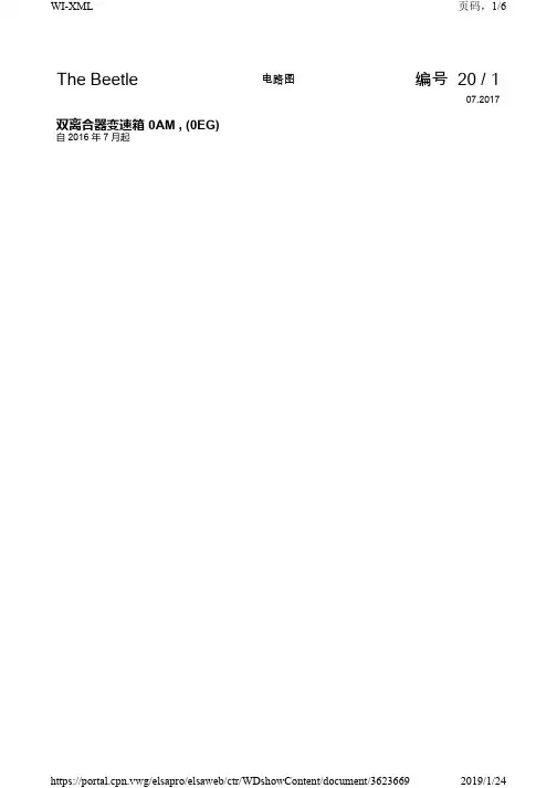 2018年进口大众甲壳虫原厂维修电路图 双离合OAM