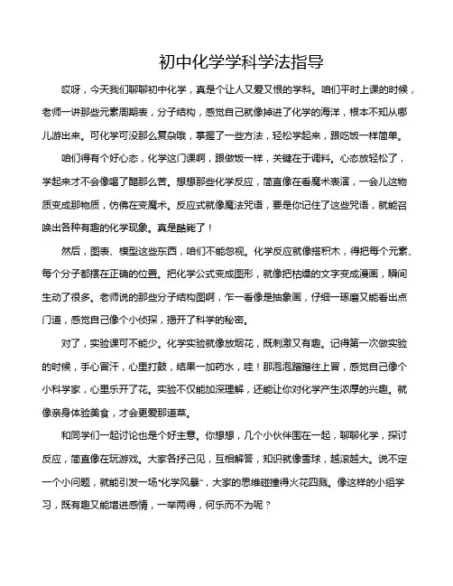 初中化学学科学法指导
