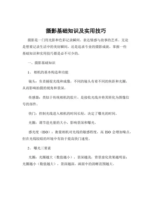 摄影基础知识及实用技巧