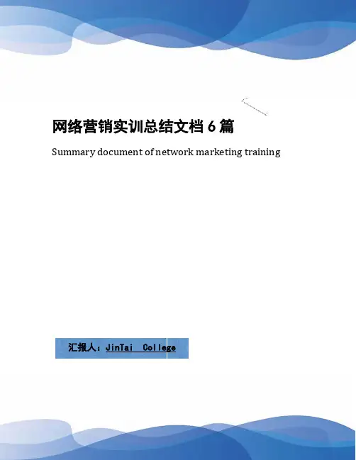 网络营销实训总结文档6篇