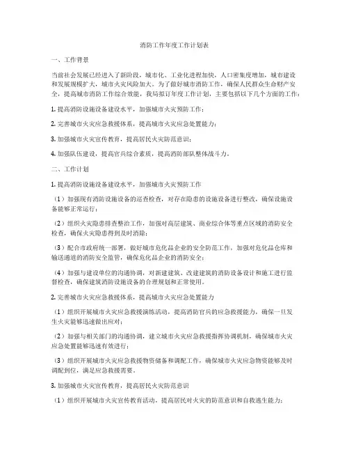 消防工作年度工作计划表