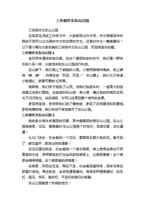 三年级作文东山公园