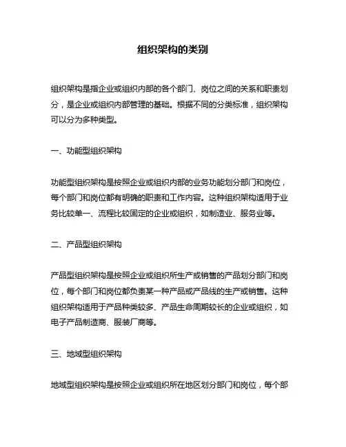 组织架构的类别