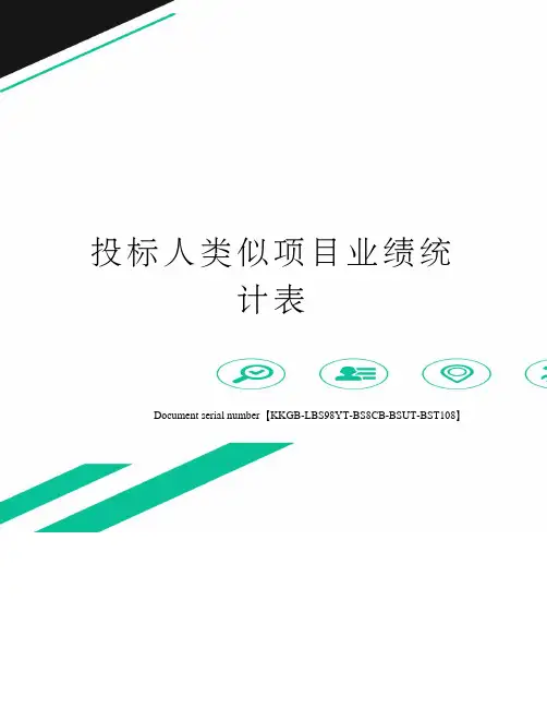 投标人类似项目业绩统计表