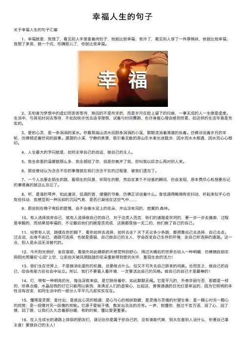 幸福人生的句子