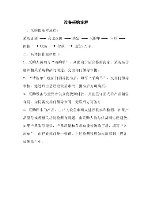 设备采购流程
