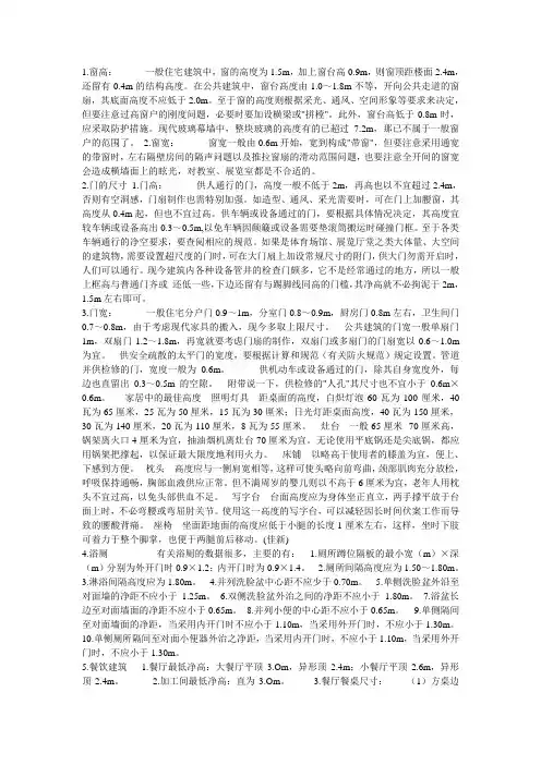 门窗尺寸