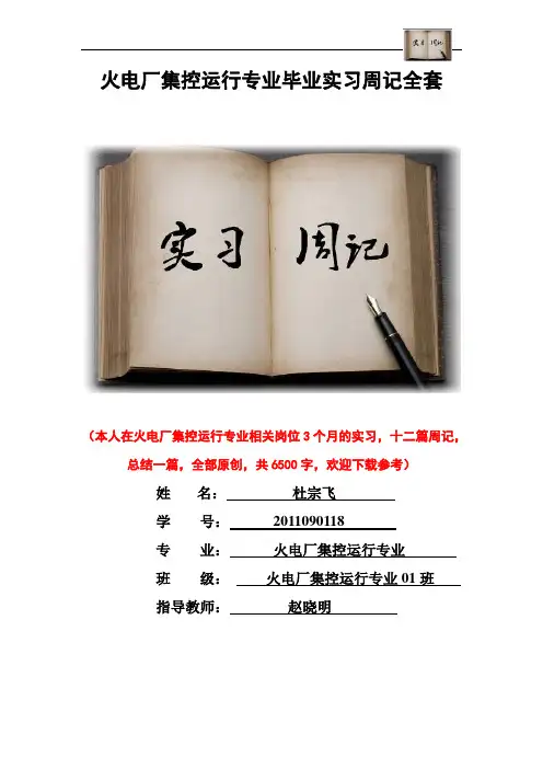 火电厂集控运行专业毕业实习周记范文原创全套