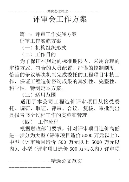 评审会工作方案