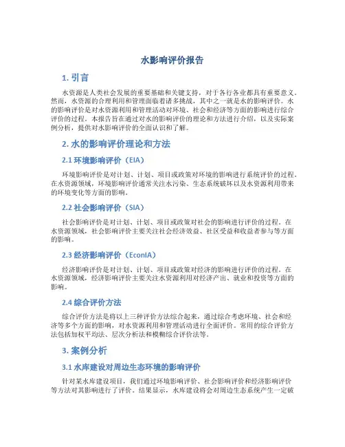 水影响评价报告