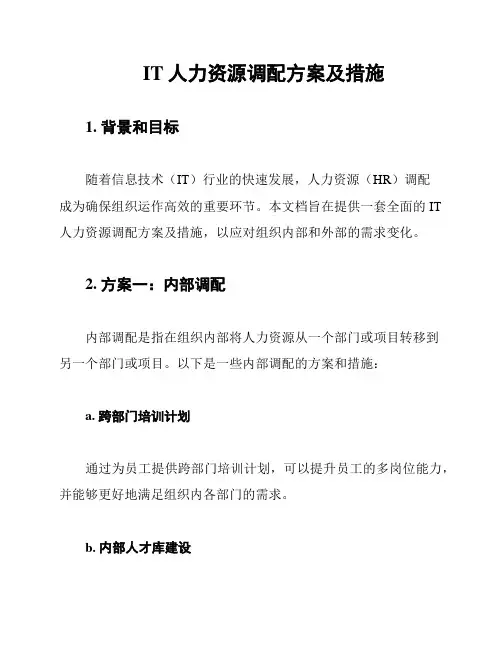 IT人力资源调配方案及措施