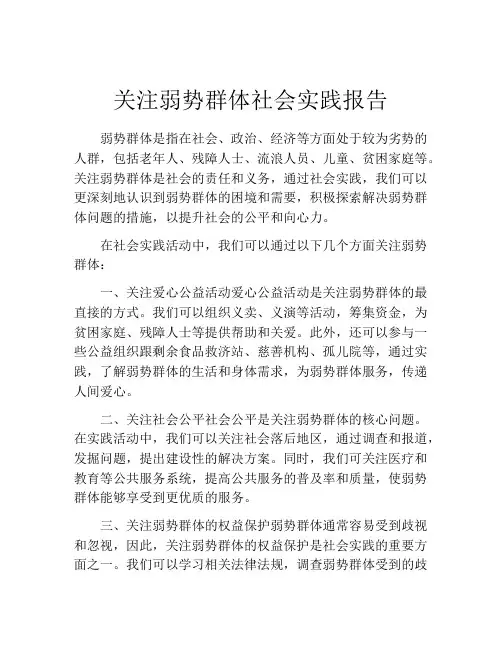 关注弱势群体社会实践报告