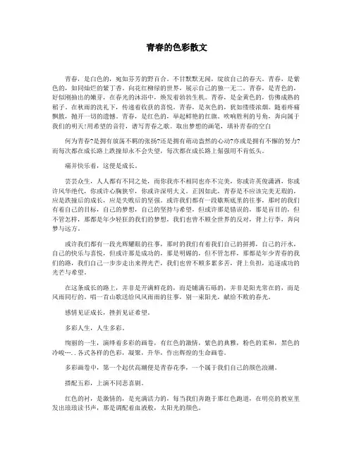 青春的色彩散文