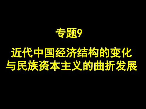 专题复习：近代中国经济结构的变化与民族资本主义的曲折发展