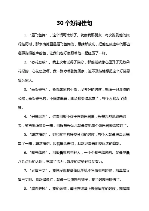 30个好词佳句