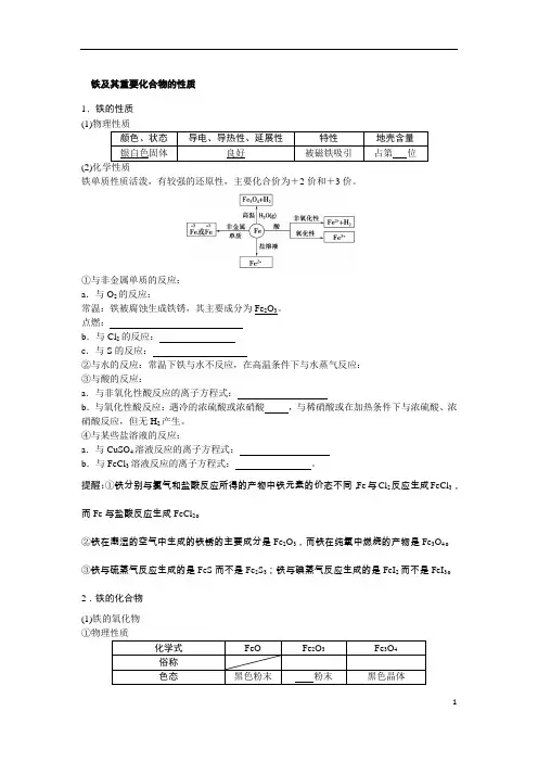 铁及其重要化合物