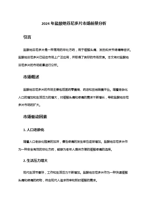 2024年盐酸地芬尼多片市场前景分析