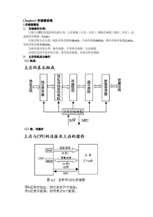 组原章节小结_Chapter4 存储器系统