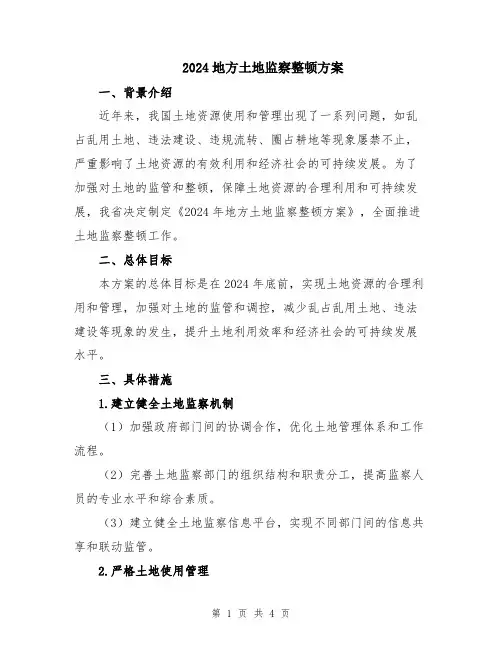 2024地方土地监察整顿方案