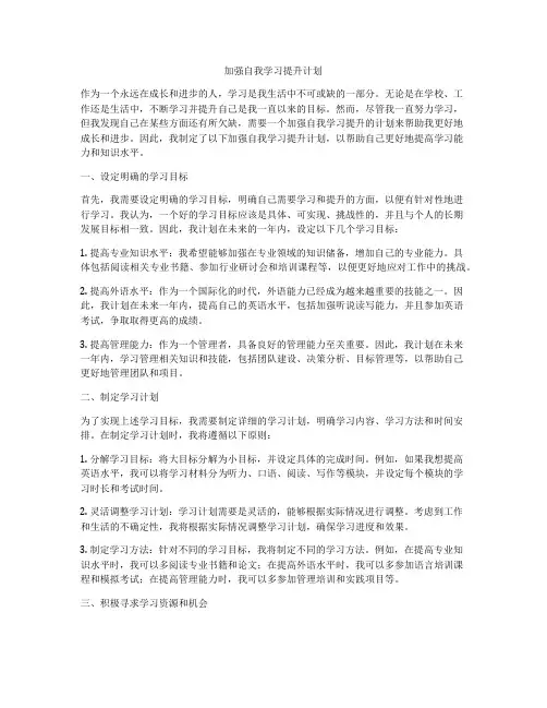 加强自我学习提升计划
