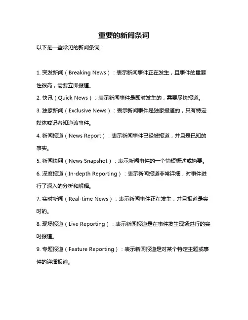 重要的新闻条词