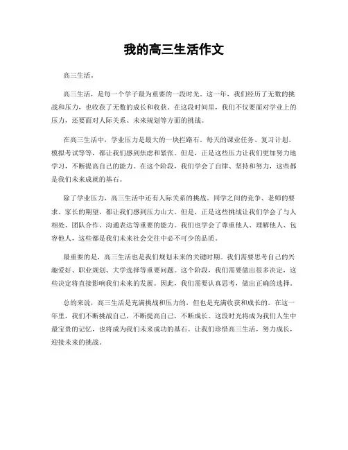 我的高三生活作文