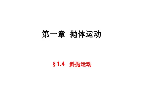 新教科版高中物理必修2第一章第4节斜抛运动(17张ppt)