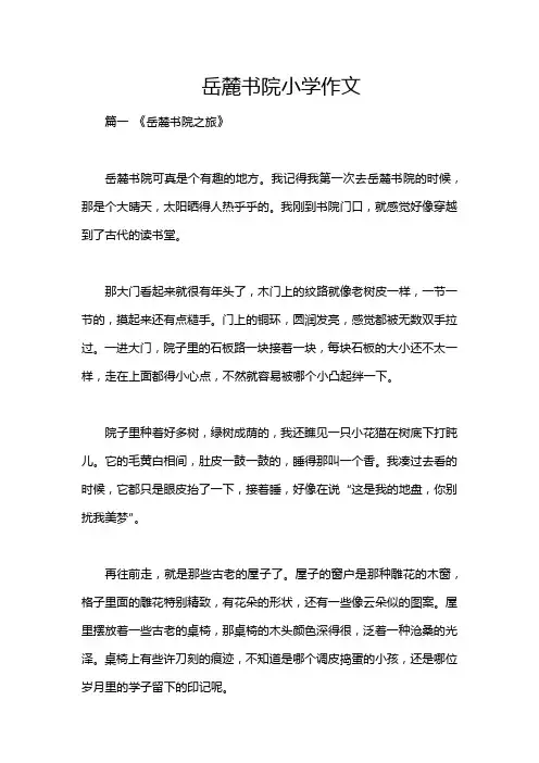 岳麓书院小学作文