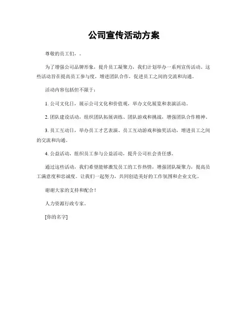 公司宣传活动方案