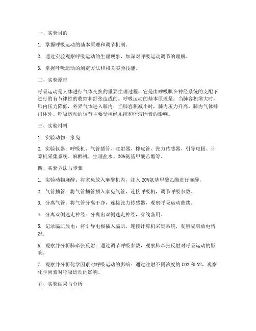 呼吸运动实验报告