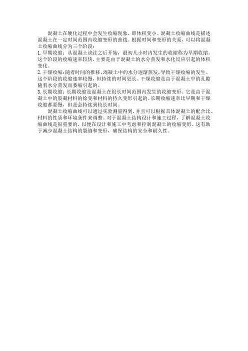 混凝土收缩曲线