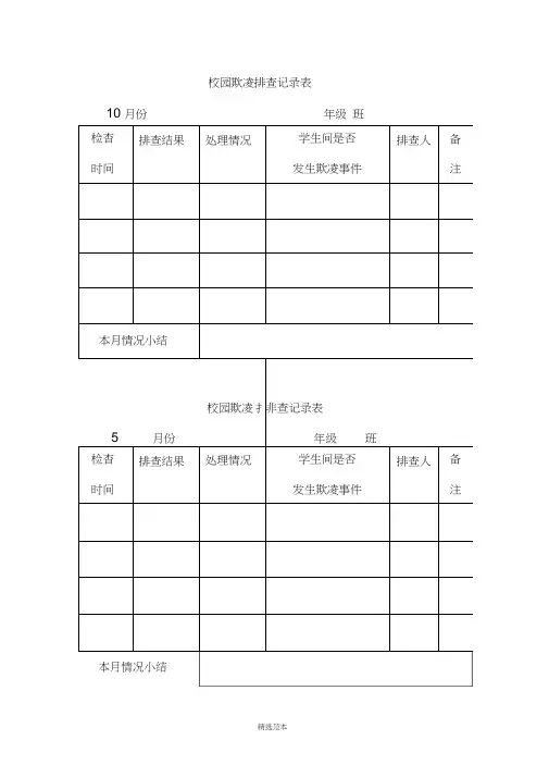 校园欺凌排查记录表