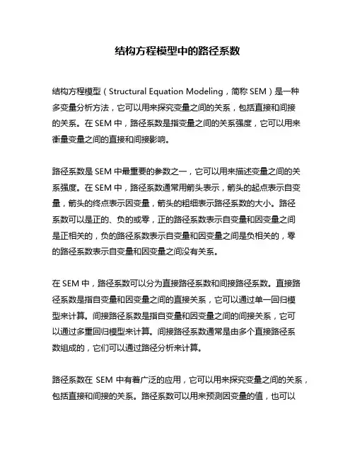结构方程模型中的路径系数
