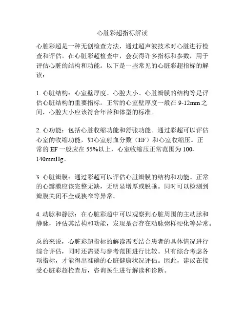 心脏彩超指标解读