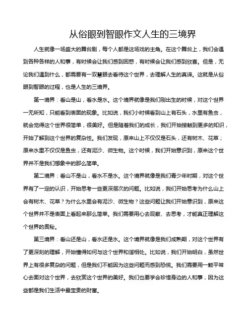 从俗眼到智眼作文人生的三境界