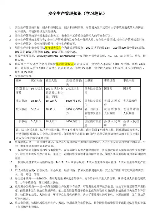 注册安全师安全管理知识笔记(2014)