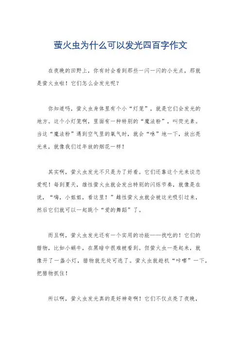 萤火虫为什么可以发光四百字作文