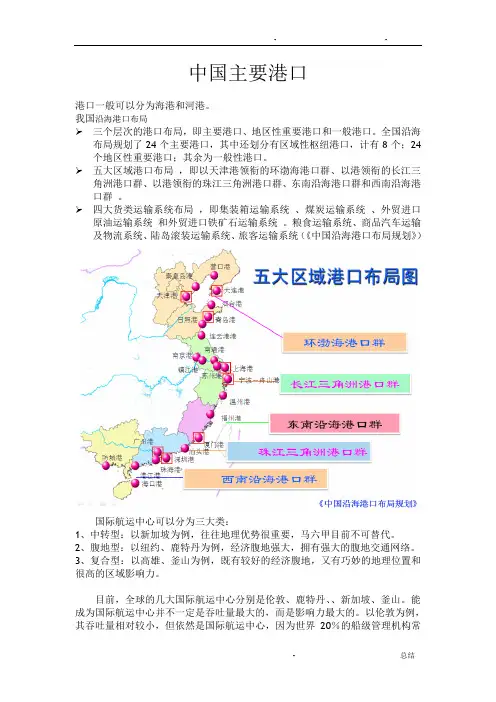 中国主要港口