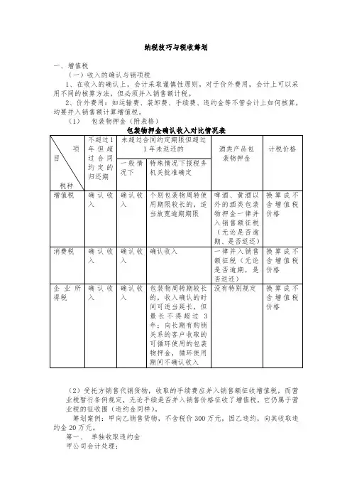 纳税技巧与税收筹划