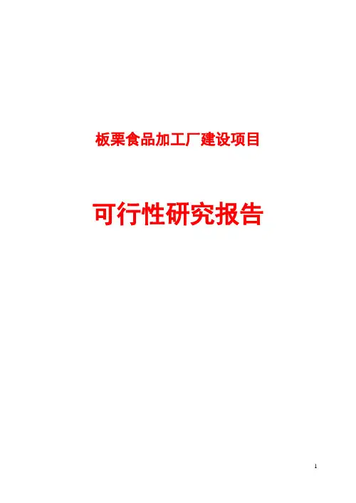 板栗食品加工厂建设项目可行性研究报告