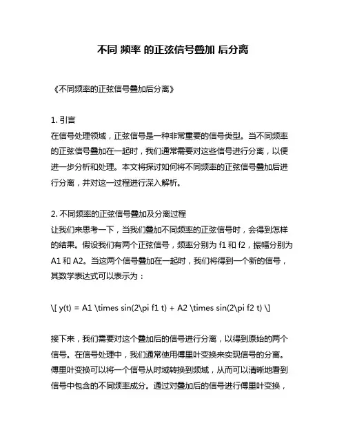 不同 频率 的正弦信号叠加 后分离
