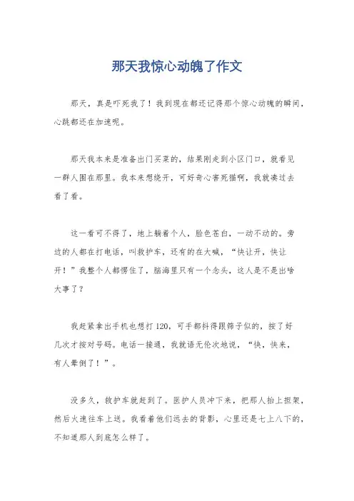 那天我惊心动魄了作文