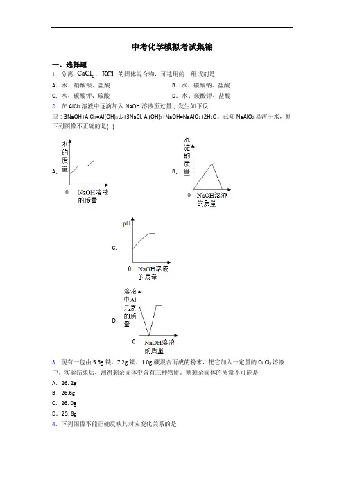 中考化学模拟考试集锦